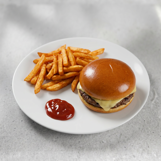 Kid's Cheeseburger with French Fries.